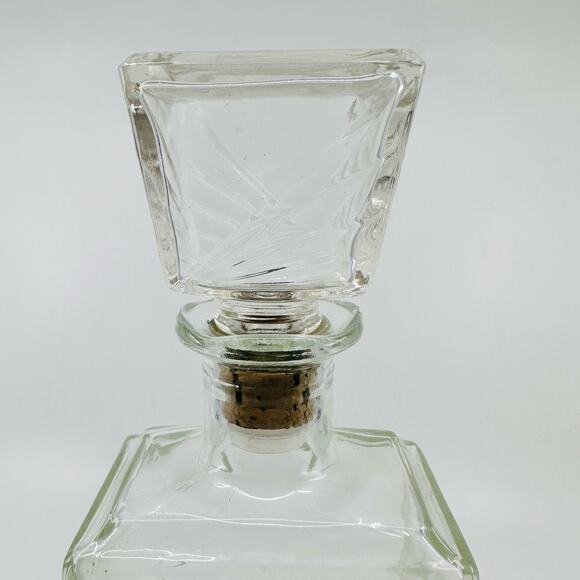 Glass Liquor Decanter Vintage Art Deco Mid Century Bar Ware Accessories Whiskey - Picture 4 of 8